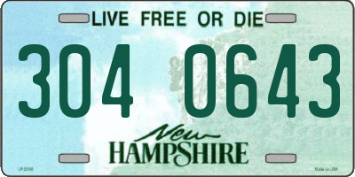 NH license plate 3040643