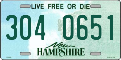 NH license plate 3040651