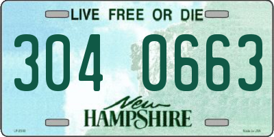 NH license plate 3040663