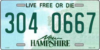 NH license plate 3040667