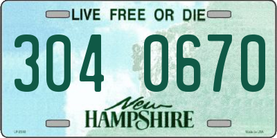 NH license plate 3040670
