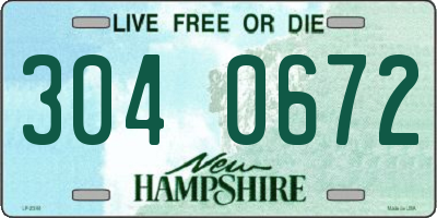 NH license plate 3040672