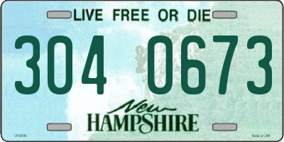 NH license plate 3040673