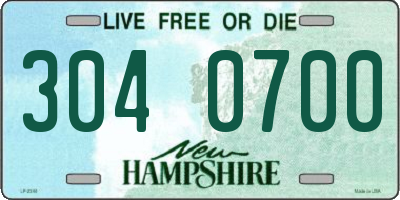 NH license plate 3040700
