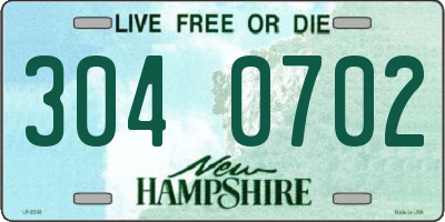 NH license plate 3040702