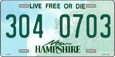 NH license plate 3040703