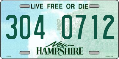 NH license plate 3040712