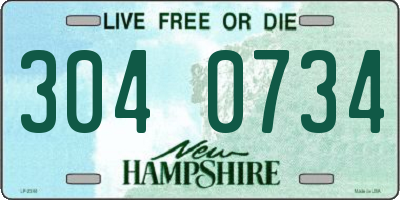 NH license plate 3040734