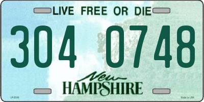 NH license plate 3040748