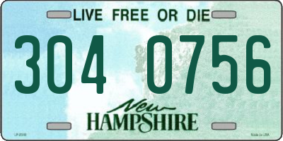 NH license plate 3040756