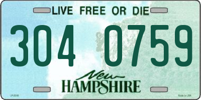NH license plate 3040759