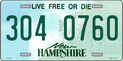 NH license plate 3040760