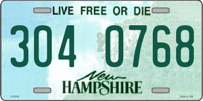 NH license plate 3040768