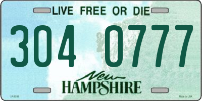 NH license plate 3040777
