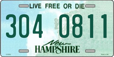 NH license plate 3040811