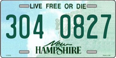 NH license plate 3040827