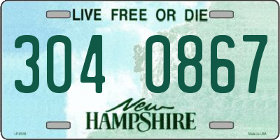 NH license plate 3040867