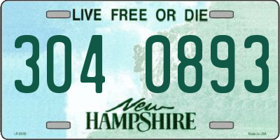 NH license plate 3040893