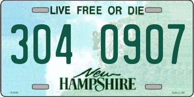 NH license plate 3040907
