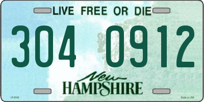 NH license plate 3040912