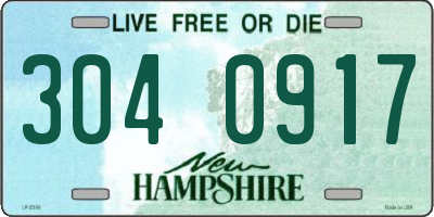 NH license plate 3040917