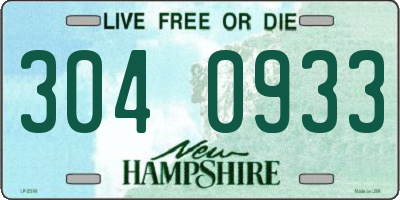 NH license plate 3040933