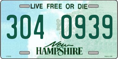 NH license plate 3040939