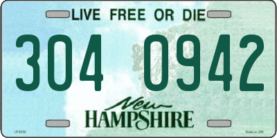 NH license plate 3040942