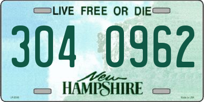 NH license plate 3040962