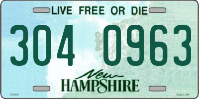 NH license plate 3040963