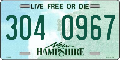 NH license plate 3040967