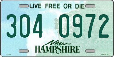 NH license plate 3040972