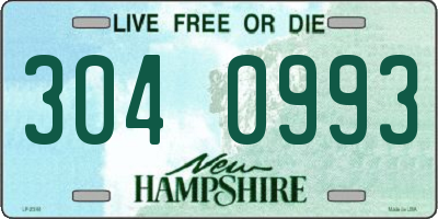 NH license plate 3040993