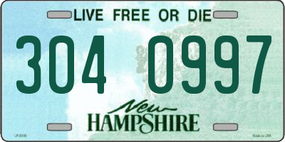 NH license plate 3040997