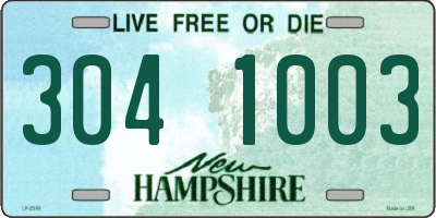 NH license plate 3041003