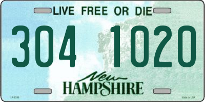 NH license plate 3041020