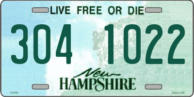 NH license plate 3041022