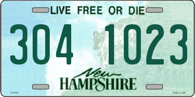 NH license plate 3041023