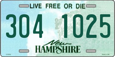 NH license plate 3041025