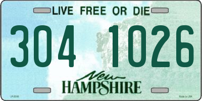 NH license plate 3041026