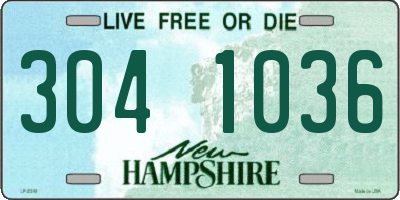 NH license plate 3041036