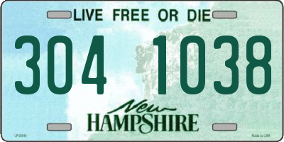 NH license plate 3041038