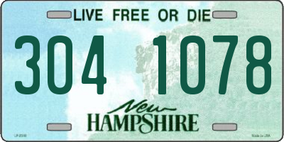 NH license plate 3041078