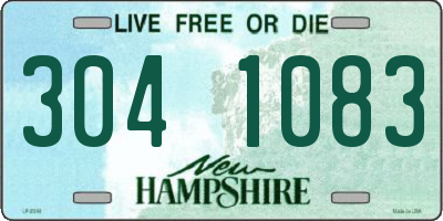 NH license plate 3041083