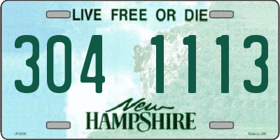 NH license plate 3041113