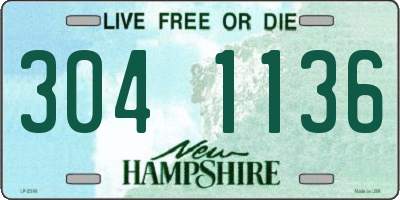 NH license plate 3041136