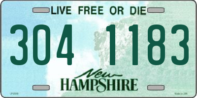 NH license plate 3041183