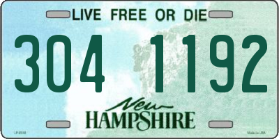 NH license plate 3041192