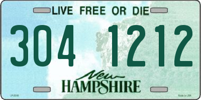 NH license plate 3041212