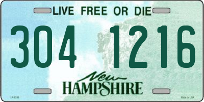 NH license plate 3041216